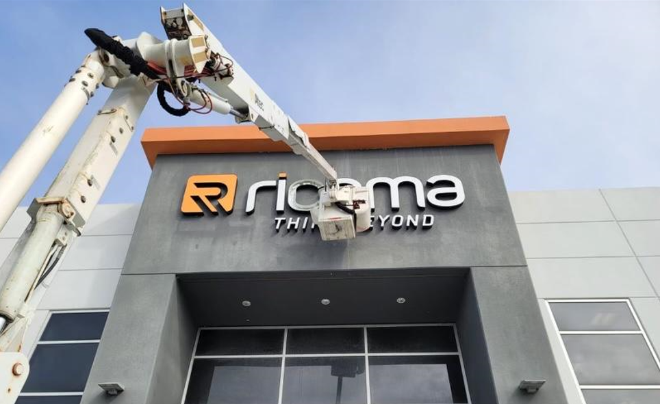 Lift equipment during sign installation